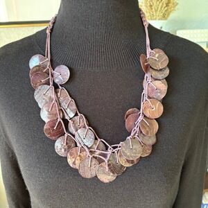 J.Jill Coin Disc Statement Necklace Boho Artisan circa 2007